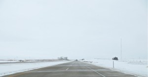 Winter driving on Interstate 94 in North Dakota, February 2013.