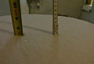 Snow measurements from February 10, 2013, at 7:00PM (CST) in downtown Fargo, North Dakota.
