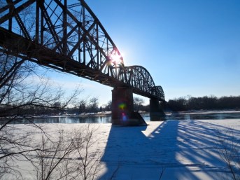 This is a historic pony truss railroad bridge that spans the Missouri River between Bismarck and Mandan. It is a cultural icon, and has an infinite amount of individual stories attached to it. If someone were to destroy or replace this bridge in the name of "progress," it would seriously hurt and damage the living local history and culture of Bismarck and Mandan.