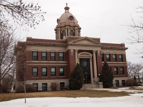 An April 2013 photo of the Dickey County Courthouse built from 1910-1912 in Ellendale, North Dakota.