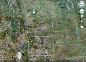 Greasy Grass/Little Big Horn from the Google Earth imaging.