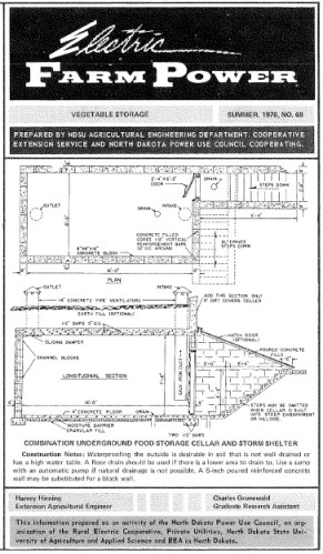 Plans to a root cellar from Summer 1976, No. 68, North Dakota State University Extension Service.