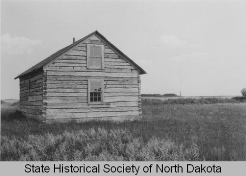 A photo of the Slattum cabin in the 1950s.