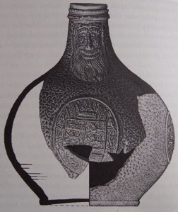 German-produced Bartmann wine bottle from the British settlement site of Jamestown, Virginia. (Smith, 2008: 12)