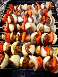 Shashlyk on the grill during the 237th American Independence Day. Note: photo does not show the eagles bursting through American flags just above this patio grill out.