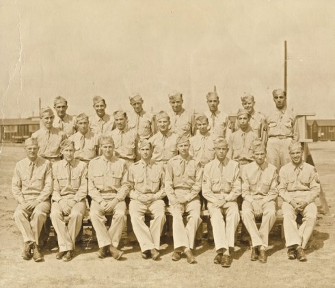 409th Medical Detachment, Barth is front row, second from the left.