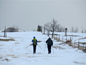 Reinhard and Richard Rothaus start the overland Adventure Science trek on the morning of April 22, 2013 in western North Dakota.