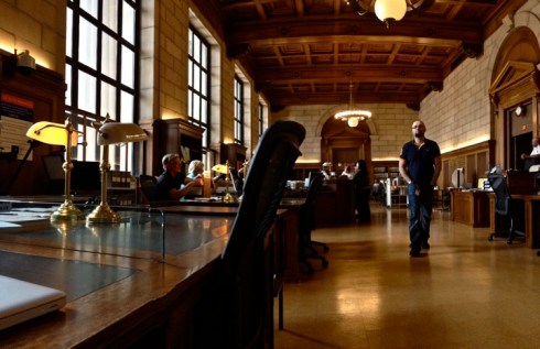 The 2nd floor reading room of the National Archives.