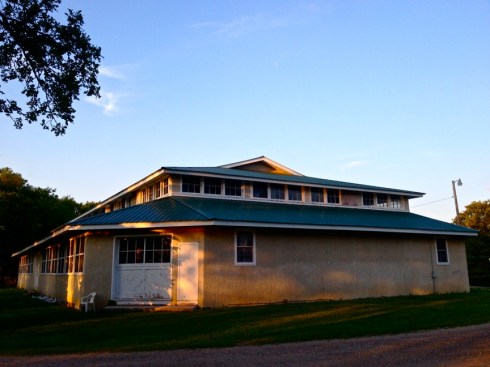 An exterior shot of the pavilion from the last week of July 2013, Stump Lake, North Dakota.