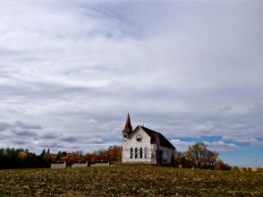 An abandoned prairie church near Enderlin, North Dakota.