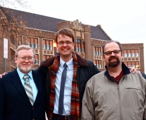 Left to right, Historian Frank Varney, Aaron Barth, and Political Scientist Steven Doherty.