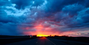 North Dakota sunset from March 20, 2014, near the Crystal Springs exit on I-94.