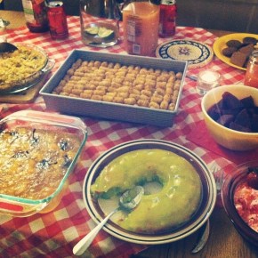 Hot dish and jello salad photo by Molly McLain. Hot dish and jello salads provided by Fargoans.